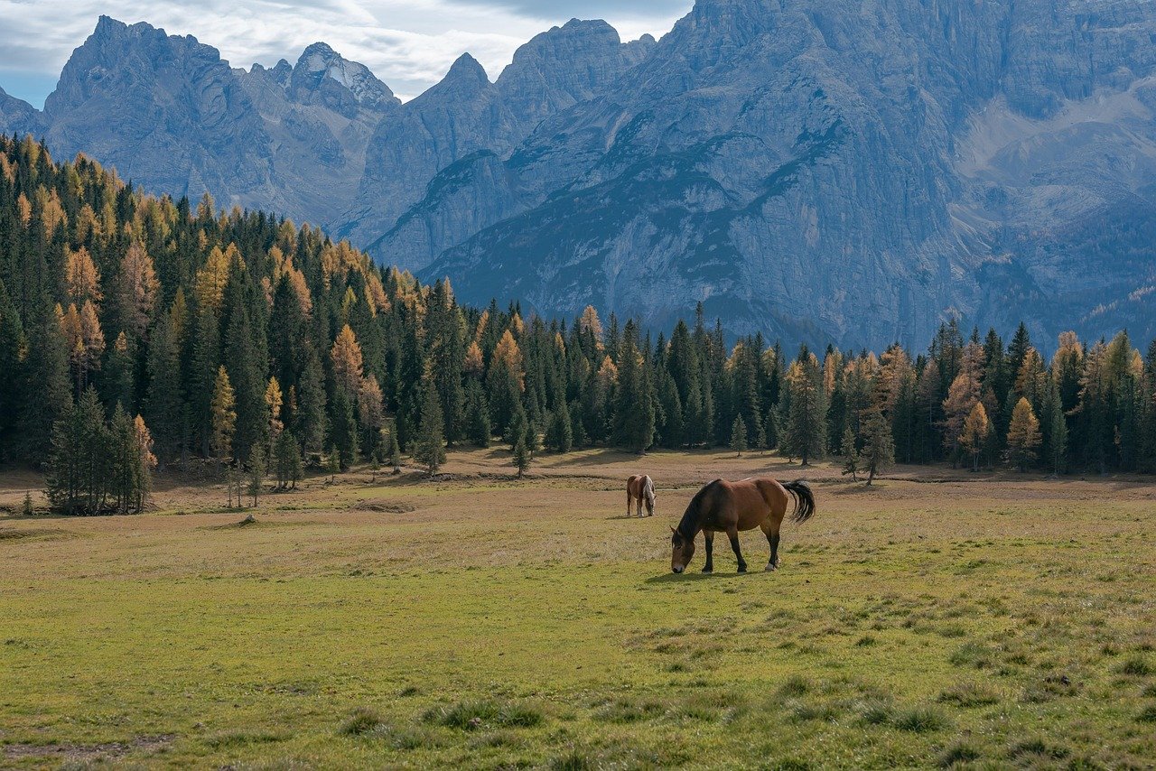 a picture of the Dolomite Mountains